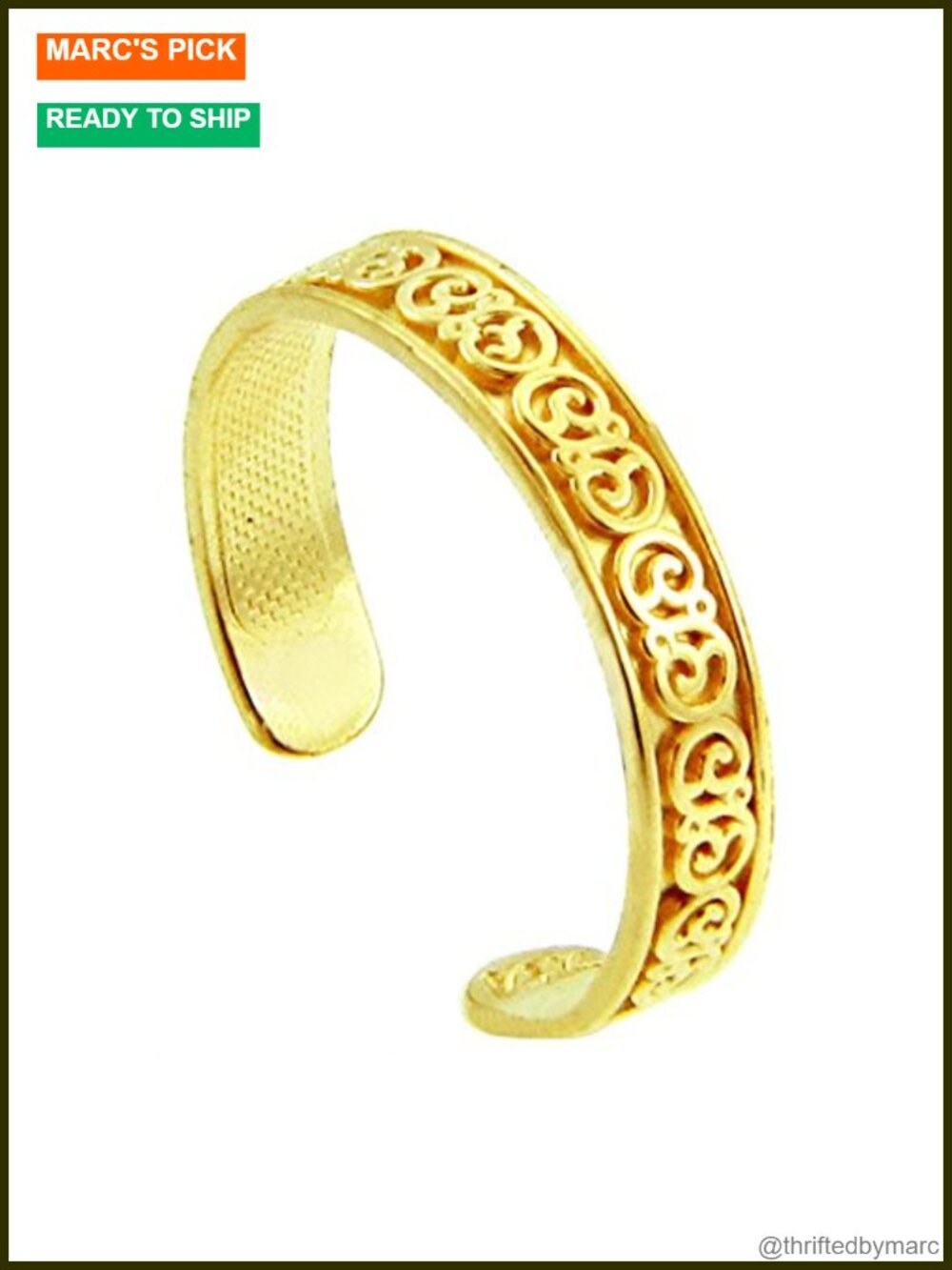 10K Gold Toe Ring - Solid Gold Jewelry - Fancy Floral